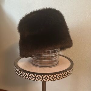 EUC Vintage Faux Fur Russian Winter Hat Brown Mink